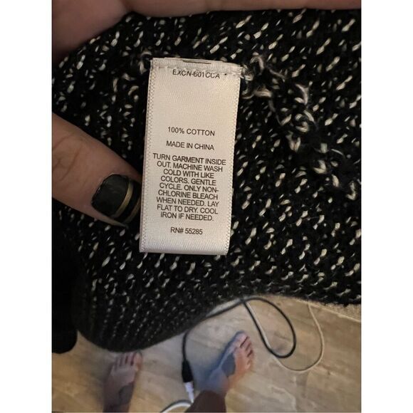 Express Women’s Black & White Long Bat Wing Cardigan Size XS/S - Picture 6 of 8